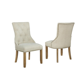 Dining Chairs, Set of 2 in Beige Linen