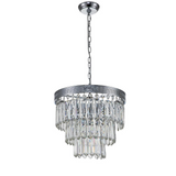 Bliss Tiered Unique 6-Light Chrome Glam Interior Crystal Chandelier