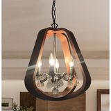 Walker Farmhouse Farmhouse 4-Light 16" Wide Wood Crystal Chandelier