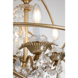 Eudora 4-Light Globe Hanging Crystal Chandelier Brushed Silver Champagne