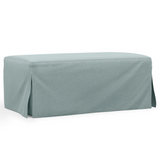 Newport Slipcovered 44" Wide Ottoman | Stain Resistant Performance Fabric | Ocean Blue