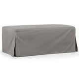 Newport Slipcovered 44" Wide Ottoman | Stain Resistant Performance Fabric | Gray