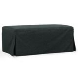 Newport Slipcovered 44" Wide Ottoman | Stain Resistant Performance Fabric | Dark Gray