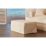 Newport Slipcovered 44" Wide Ottoman | Stain Resistant Performance Fabric | Tan