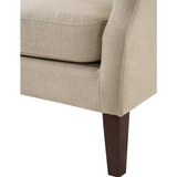 Irwin Beige Linen Button Tufted Wingback Chair