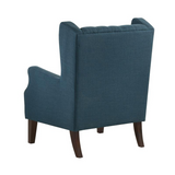 Irwin Blue Linen Button Tufted Wingback Chair