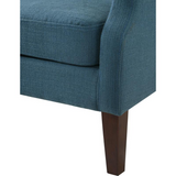 Irwin Blue Linen Button Tufted Wingback Chair