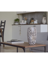 Handpainted Glass Vase for Flowers | Oval Vase | Interior Design Home Room Decor | Table vase 12 in
