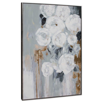 Blanc Fleur Hand Painted Canvas