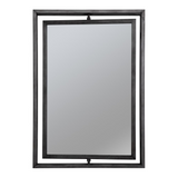 Merit 32"W x 45"H Industrial Wall Mirror with Stainless Steel Frame