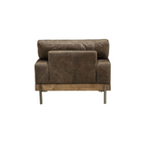 Silchester Chair, Oak & Distress Chocolate Top Grain Leather