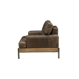 Silchester Chair, Oak & Distress Chocolate Top Grain Leather