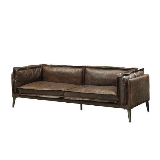 Porchester Loveseat, Distress Chocolate Top Grain Leather