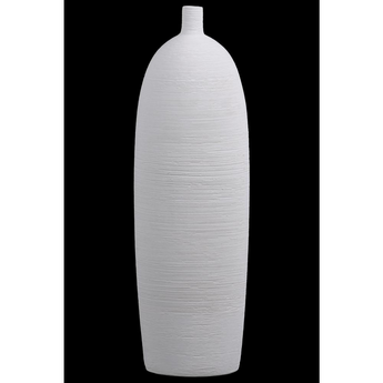 Ceramic Tall Cylindrical Vase with Short Neck and Tapered Bo
