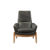 Dolphin Accent Chair, Black Top Grain Leather