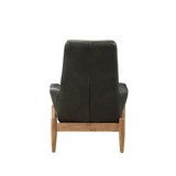 Dolphin Accent Chair, Black Top Grain Leather