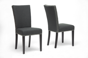 Harrowgate Dark Gray Linen Dining Chair Grey