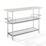 Aimee Bar W/Faux Marble Top Chrome