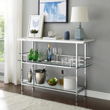 Aimee Bar W/Faux Marble Top Chrome