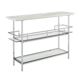 Aimee Bar W/Faux Marble Top Chrome