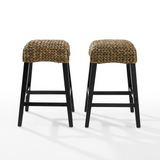 Edgewater 2Pc Backless Counter Stool Set Seagrass/Darkbrown - 2 Stools