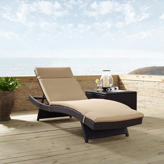 Biscayne Outdoor Wicker Chaise Lounge Mocha/Brown