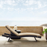 Biscayne Outdoor Wicker Chaise Lounge Mocha/Brown
