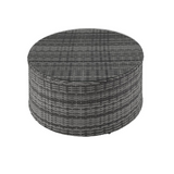 Catalina Outdoor Wicker Round Coffee Table Gray