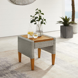 Capella Outdoor Wicker Side Table Gray/Acorn