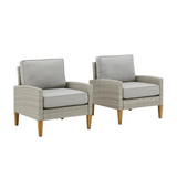 Capella Outdoor Wicker 2Pc Chair Set Gray/Acorn - 2 Armchairs