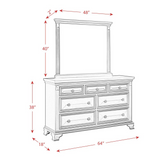 Trent 7-Drawer Dresser w/ Mirror Set in White