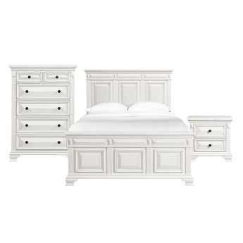 Trent Queen Panel Bed in White