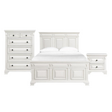 Trent King Panel Bed in White