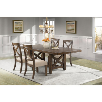 Francis 5Pc Dining Set-Table & 4 X-Back Wooden Chairs