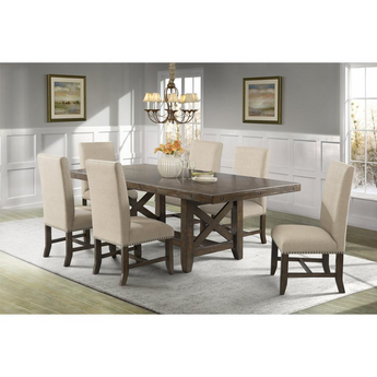 Francis 7Pc Dining Set-Table & 6 Fabric Side Chairs