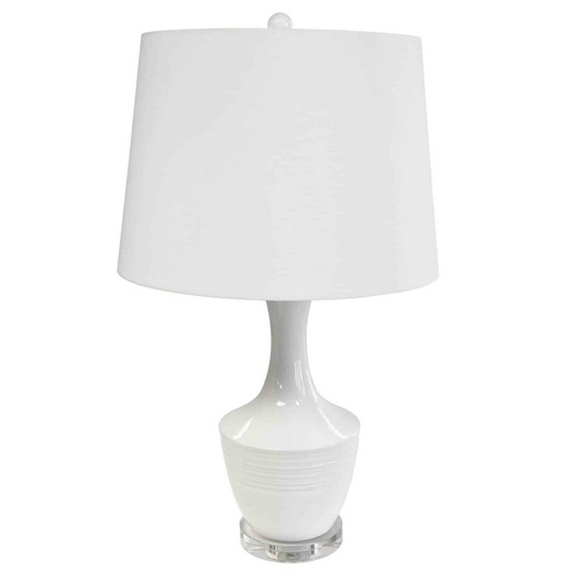 Giovanni 1 Light Incandescent Table Lamp, WH w/ WH Shade