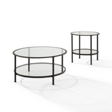 Aimee 2Pc Coffee Table Set Oil Rubbed Bronze - Coffee & End Table