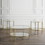 Aimee 3Pc Coffee Table Set Soft Gold - Coffee & 2 End Tables