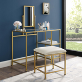 Aimee 3Pc Vanity  Set Soft Gold - Vanity, Mirror, Stool