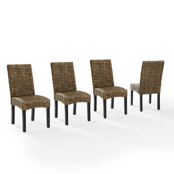 Edgewater 4Pc Dining Chair Set Seagrass/Darkbrown - 4 Chairs