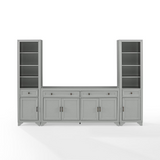 Tara 3Pc Entertainment Set Distressed Gray - Sideboard & 2 Bookcases