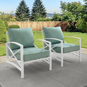 Kaplan 2Pc Outdoor Chair Set Mist/White