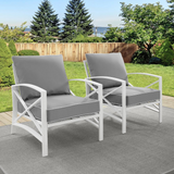 Kaplan 2Pc Outdoor Chair Set Gray/White
