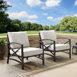 Kaplan 2Pc Outdoor Chair Set Oatmeal/Oil Rubbed Bronze - 2 Chairs