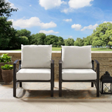 Kaplan 2Pc Outdoor Chair Set Oatmeal/Oil Rubbed Bronze - 2 Chairs