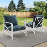 Kaplan 2Pc Outdoor Chair Set Navy/White