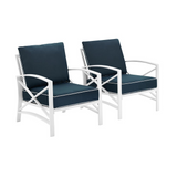 Kaplan 2Pc Outdoor Chair Set Navy/White