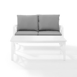 Kaplan 2Pc Outdoor Chat Set Gray/White - Loveseat, Coffee Table