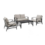 Kaplan 4Pc Outdoor Conversation Set Oatmeal/Oil Rubbed Bronze