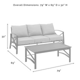 Kaplan 2Pc Outdoor Sofa Set Navy/White - Sofa & Coffee Table